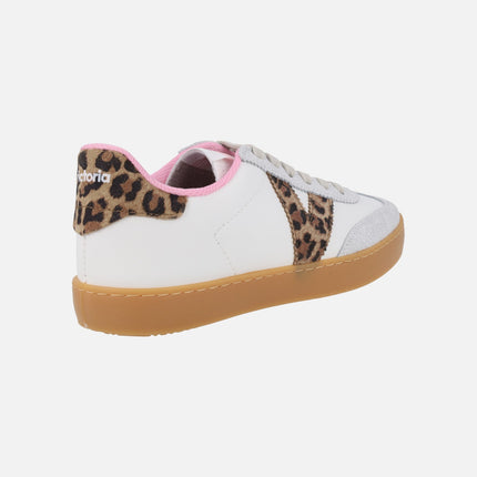 Zapatillas deportivas Berlín efecto piel y serraje leopardo