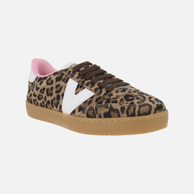 Zapatillas deportivas Berlin Serraje Leopardo y contraste