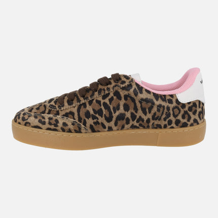 Zapatillas deportivas Berlin Serraje Leopardo y contraste