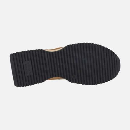 Zapatillas deportivas Cosmos Nylon metal y animal print en camel