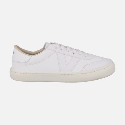 Zapatillas deportivas para hombre Olmo Barefoot efecto piel monocromo blanco