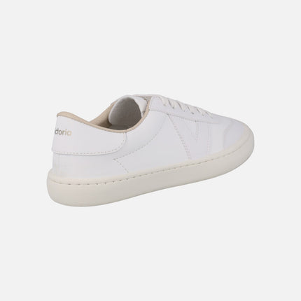 Zapatillas deportivas para hombre Olmo Barefoot efecto piel monocromo blanco