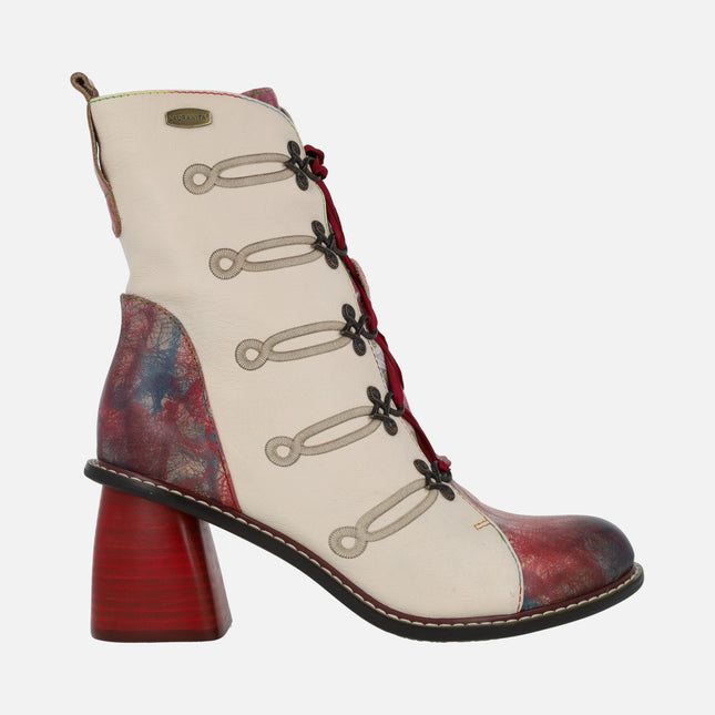 Botines de tacón con cordones y cremallera Evcao 01E