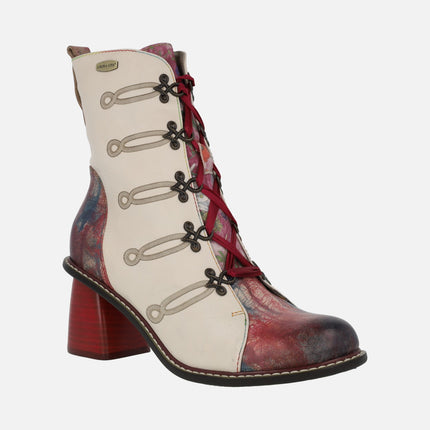 Botines de tacón con cordones y cremallera Evcao 01E