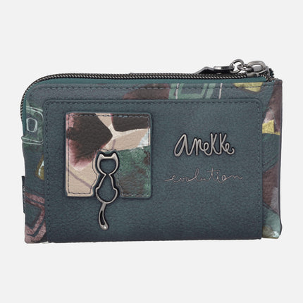 Billetero mediano flexible Evolution en combinado azul