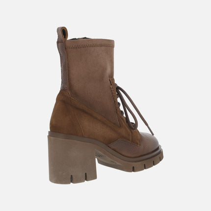 Botines de cordones Zurich en combinado multi material