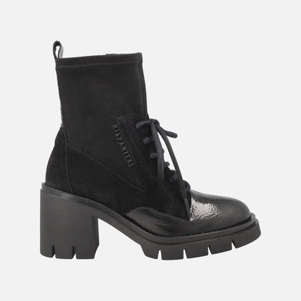 Botines de cordones Zurich en combinado multi material