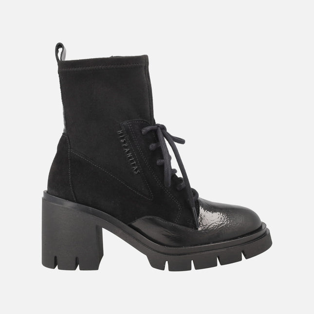 Botines de cordones Zurich en combinado multi material