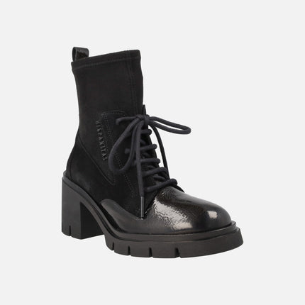 Botines de cordones Zurich en combinado multi material