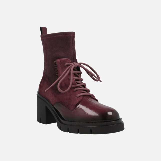 Botines de cordones Zurich en combinado multi material