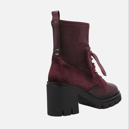 Botines de cordones Zurich en combinado multi material