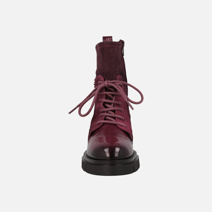 Botines de cordones Zurich en combinado multi material