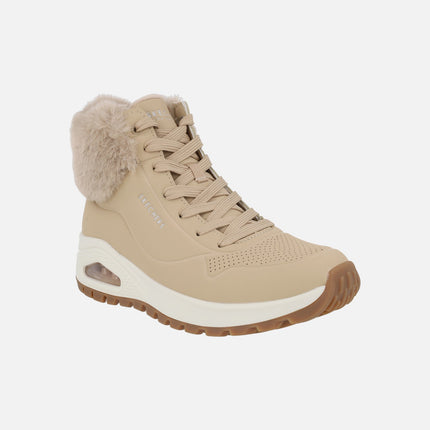 Botines de cordones con cuello de pelo Uno Rugged Fall Air Sand