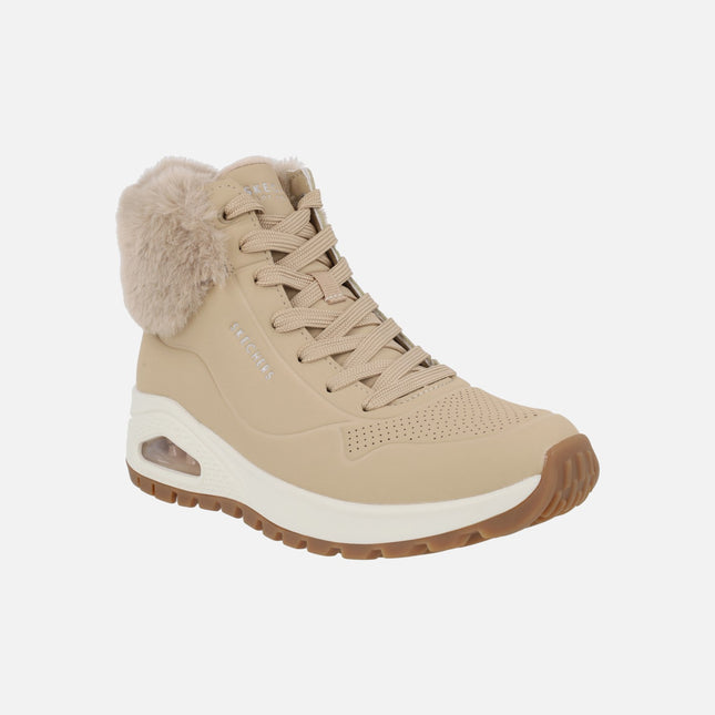 Botines de cordones con cuello de pelo Uno Rugged Fall Air Sand
