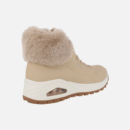 Botines de cordones con cuello de pelo Uno Rugged Fall Air Sand