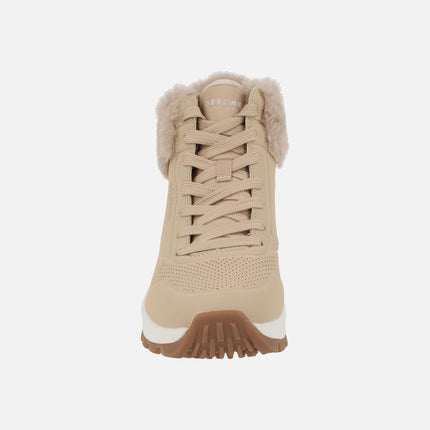 Botines de cordones con cuello de pelo Uno Rugged Fall Air Sand