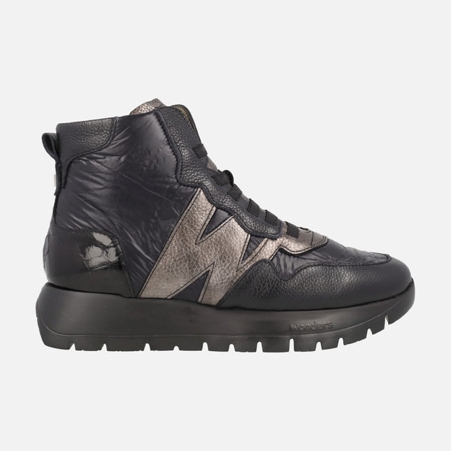 Botines de estilo deportivo Odisei 93 en combinado negro/plomo