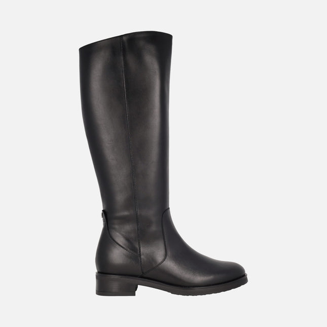 Botas altas en piel negra con membrana impermeable WondersDRY
