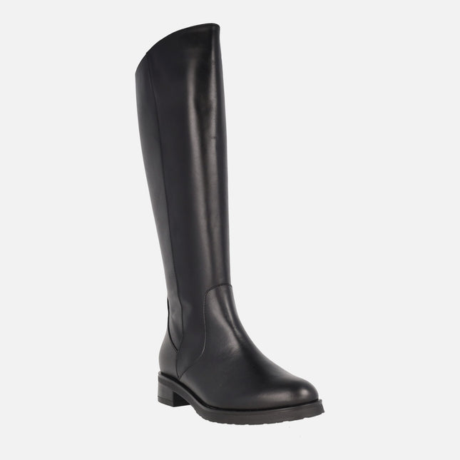 Botas altas en piel negra con membrana impermeable WondersDRY
