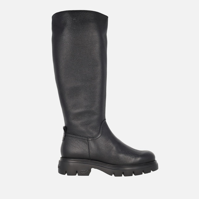 Botas altas de piel negra Bones con sistema FlyGRIP
