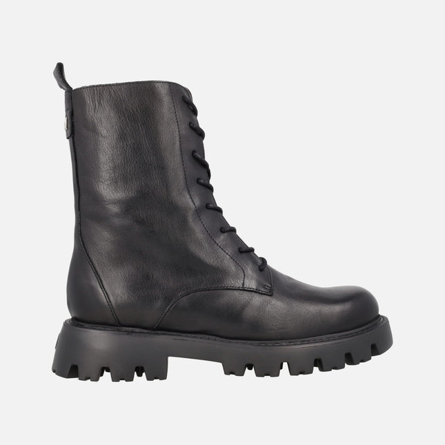 Botines negros de piel con cordones GoodFly 10