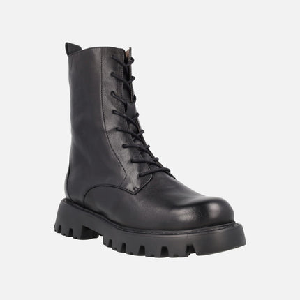 Botines negros de piel con cordones GoodFly 10