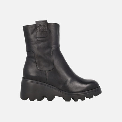 Botines de cuña Toronto 22 en piel negra