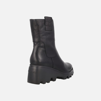 Botines de cuña Toronto 22 en piel negra