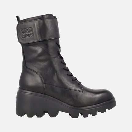 Botines de cordones en piel negra Toronto 21