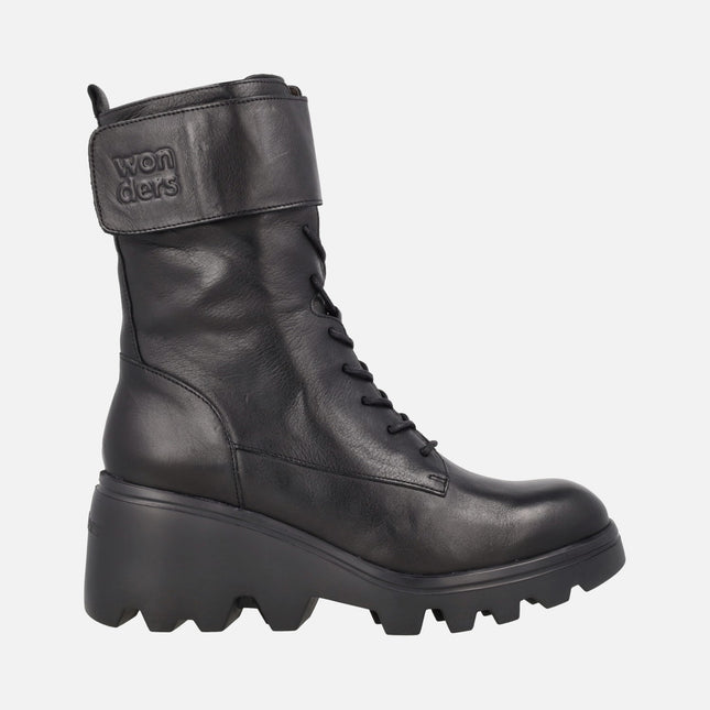 Botines de cordones en piel negra Toronto 21