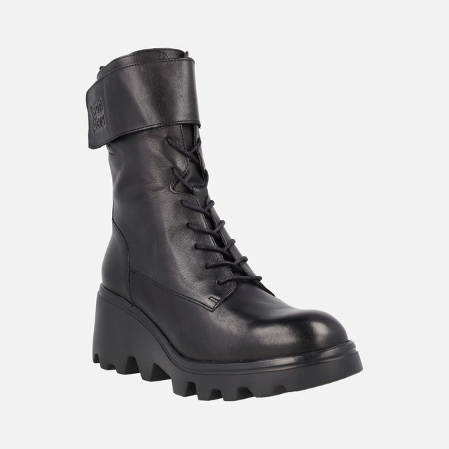Botines de cordones en piel negra Toronto 21