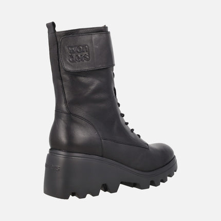 Botines de cordones en piel negra Toronto 21