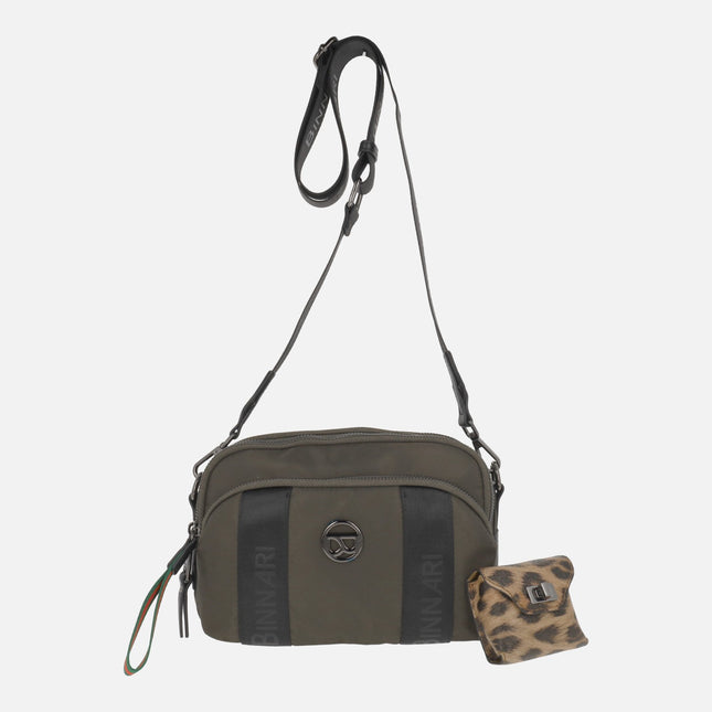 Fini shoulder bags with animal print purse decoration