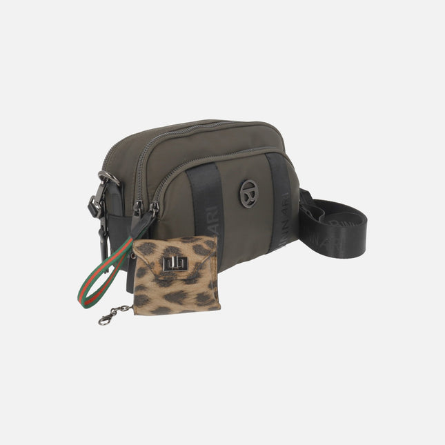 Fini shoulder bags with animal print purse decoration