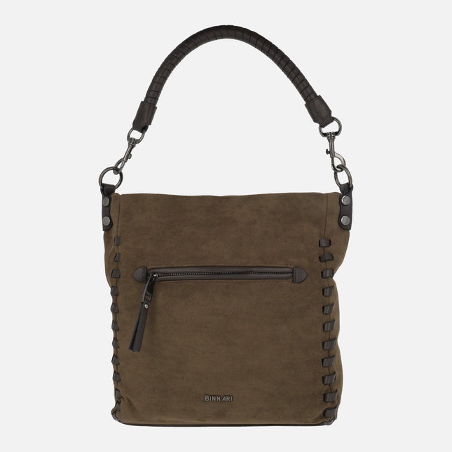 Flavia bags in suede-effect fabric with stitching detail