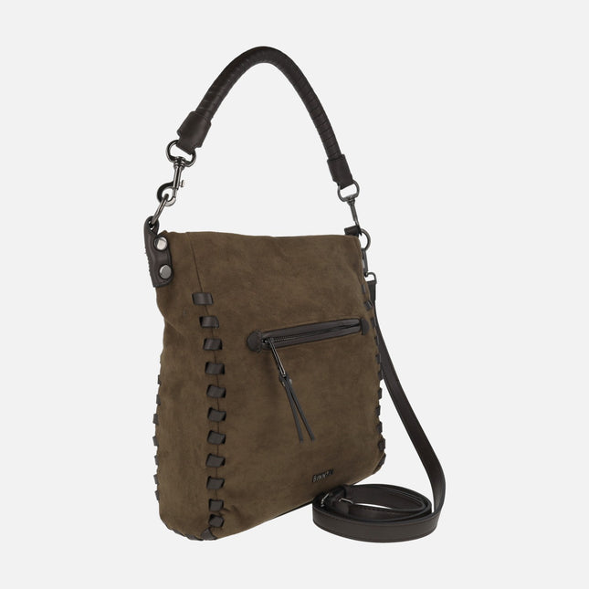 Flavia bags in suede-effect fabric with stitching detail