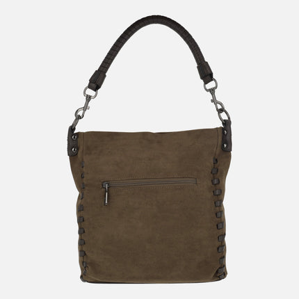 Bolsos Flavia en tejido efecto ante con detalle de pespuntes