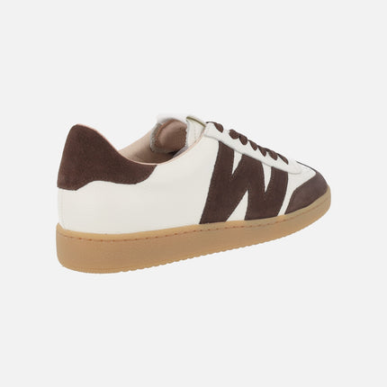 Nubia 01 sneakers in raw combined with chocolate brown