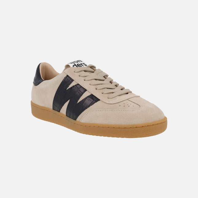 Deportivas Nubia 01 en combinado beige y negro