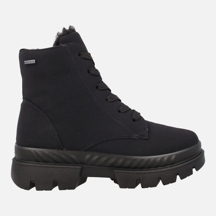 Botines negros de cordones con forro de pelo y membrana Gore tex