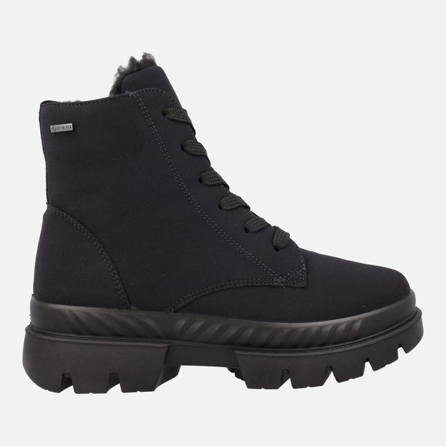 Botines negros de cordones con forro de pelo y membrana Gore tex