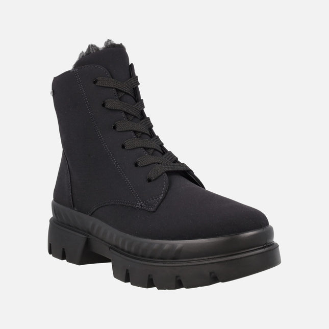 Botines negros de cordones con forro de pelo y membrana Gore tex