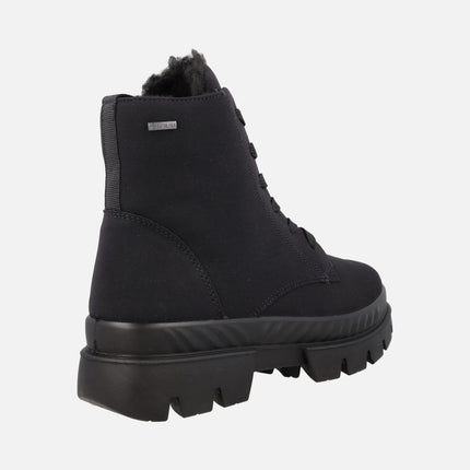 Botines negros de cordones con forro de pelo y membrana Gore tex