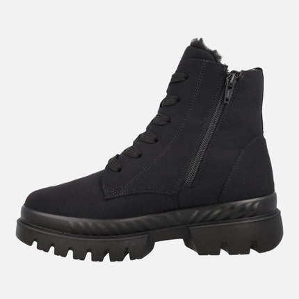 Botines negros de cordones con forro de pelo y membrana Gore tex