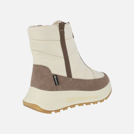 Botas en serraje y tejido acolchado con cremallera y membrana Gore tex