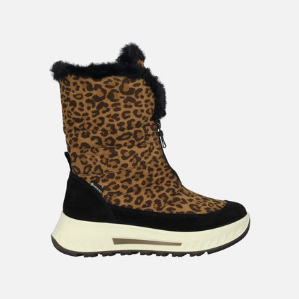 Botas de serraje print leopardo con membrana de GORE TEX