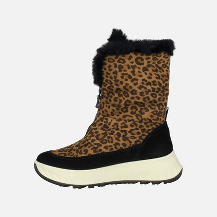 Botas de serraje print leopardo con membrana de GORE TEX