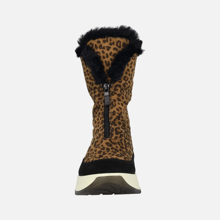 Botas de serraje print leopardo con membrana de GORE TEX
