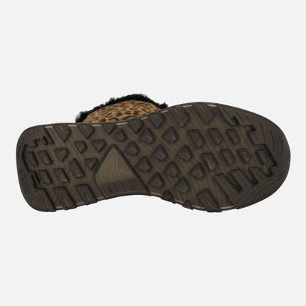 Botas de serraje print leopardo con membrana de GORE TEX