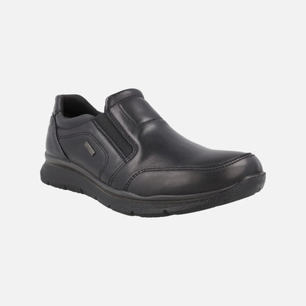 Mocasines negros de piel para hombre con membrana Gore tex